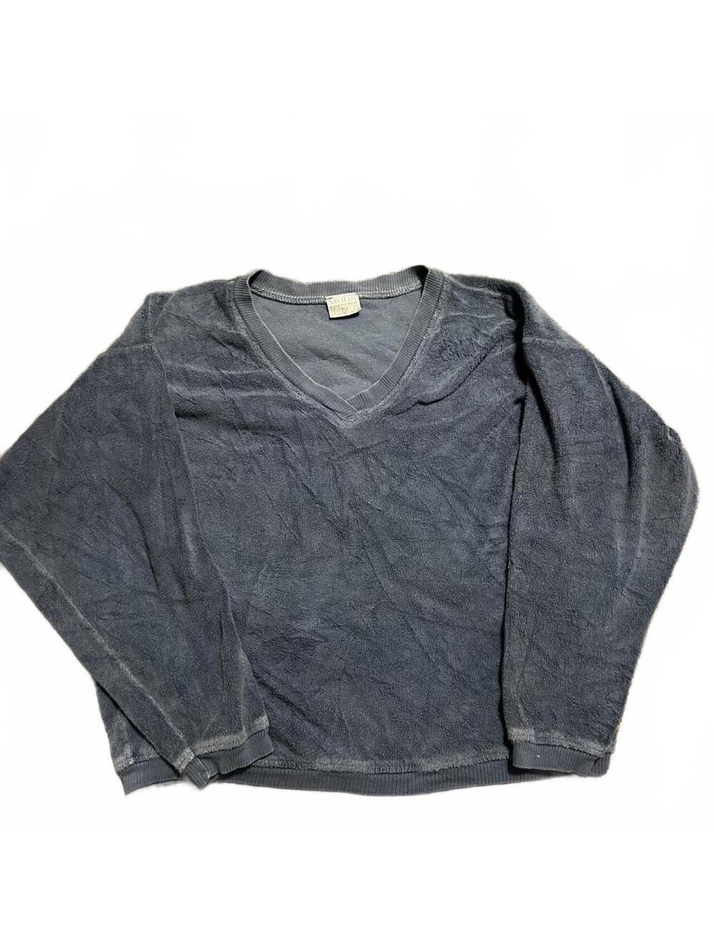 Moda International Blue 90s Vintage Terrycloth  Sweater Size XS/s oversized Fit